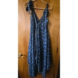 Sleeveless Boho Hippie 100% Silk Romper Jumper Overalls Made in India‎ Womens M